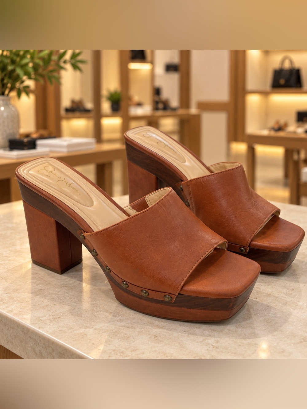 Jessica Simpson Windle Platform Slide Sandal Brown